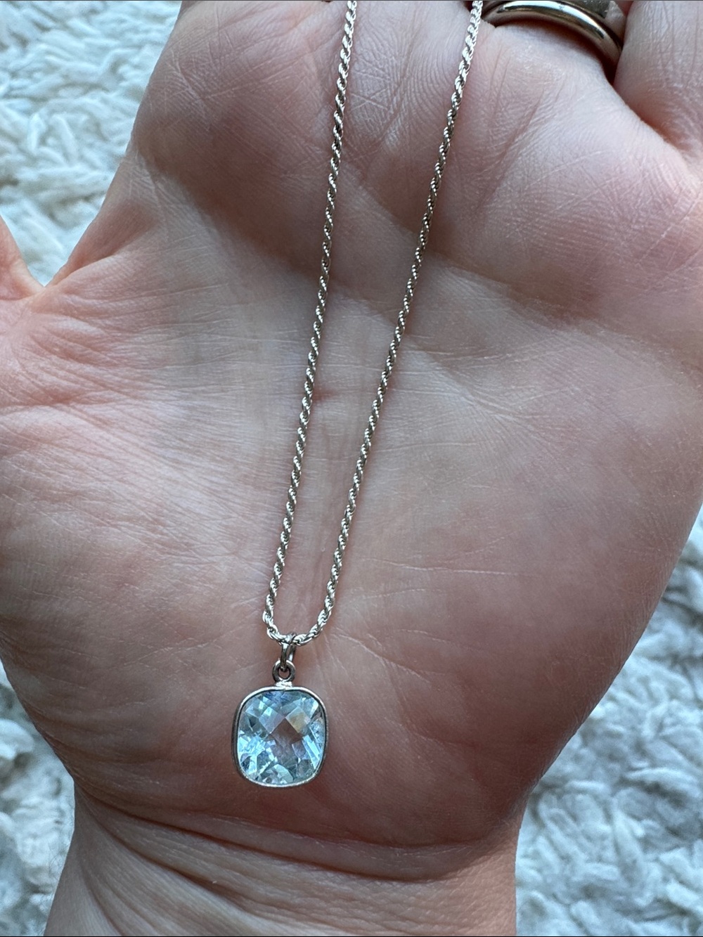 Sterling Silver Blue Topaz‎ Necklace